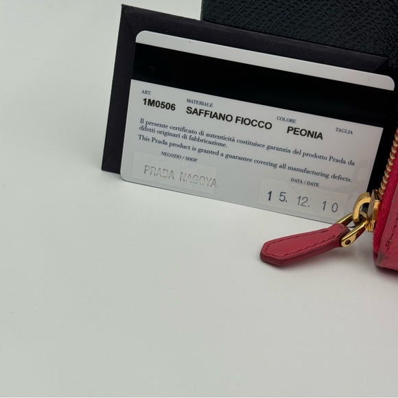 (SOLD) Prada Saffiano Leather Pink Bow Tie Wallet - Picture 2 of 16